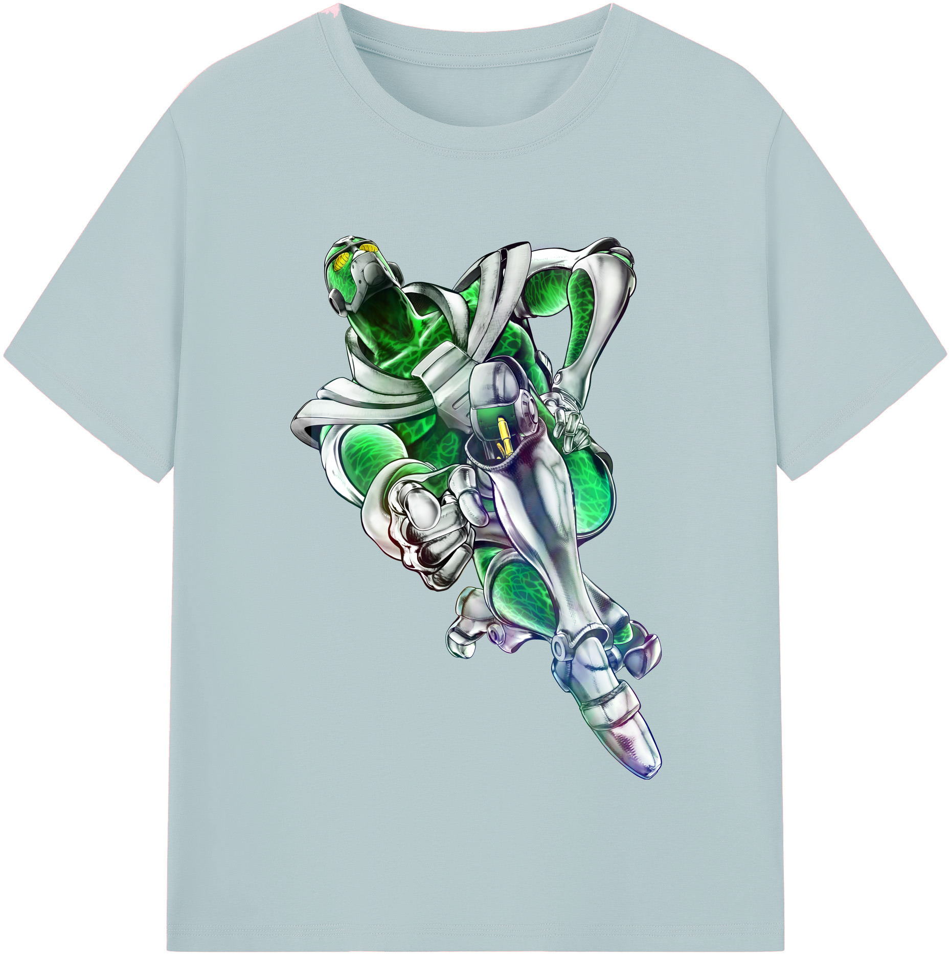 （画像用） ジョジョの奇妙な冒険 花京院 典明（かきょういん のりあき） JoJo's Bizarre Adventure Kakyoin Noriaki 綿100％半袖Tシャツ（フロントプリント）